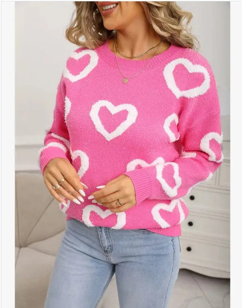 All over Heart knit sweater