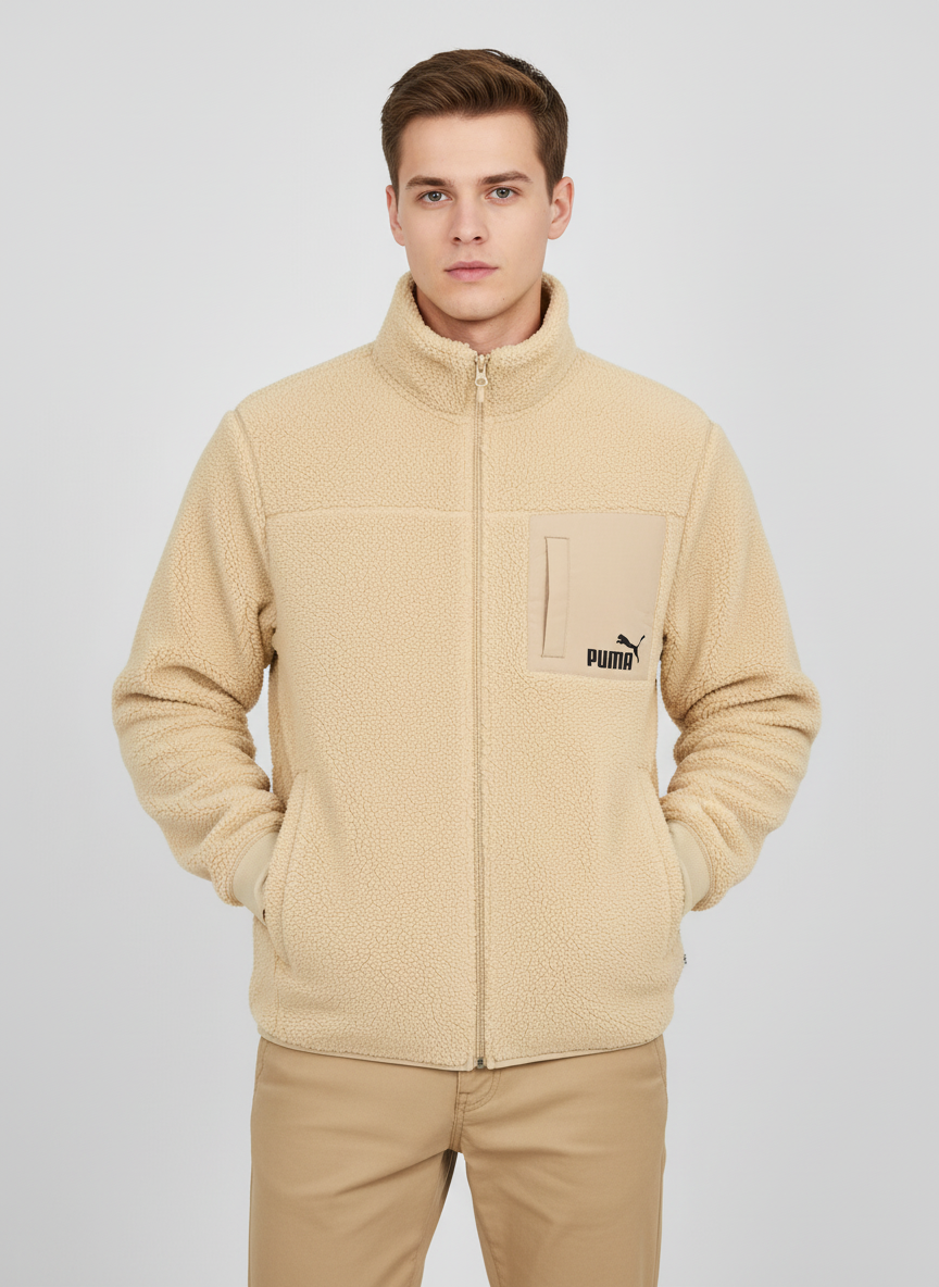 Puma Unisex Faux Sherpa Fleece Jackets, Windproof Warm Casual & Outdoor Training Sportswear