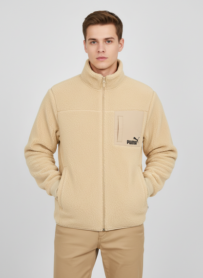 Puma Unisex Faux Sherpa Fleece Jackets, Windproof Warm Casual & Outdoor Training Sportswear